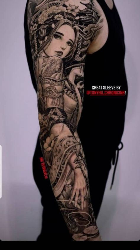 Geisha Leg Sleeve Tattoo, Japanese Women Tattoo For Men, Geisha Arm Tattoo, Samurai Tattoo Sleeve, Tattoo Perna, Geisha Tattoo Design, Full Tattoo, Samurai Tattoo Design, Girl Face Tattoo