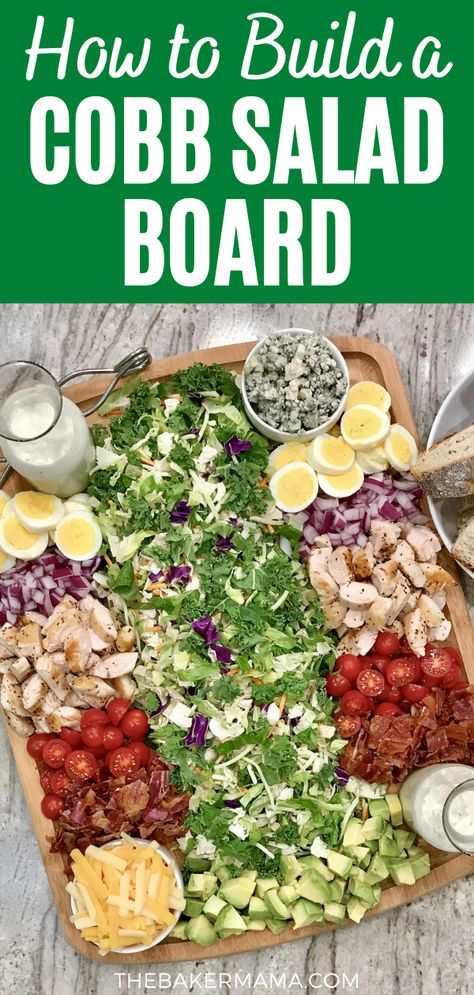 Salad Board, Salad Buffet, Cobb Salad Recipe, Salads For A Crowd, Chef Salad, Charcuterie Inspiration, Best Salad Recipes, Fun Salads, Salad Recipes For Dinner