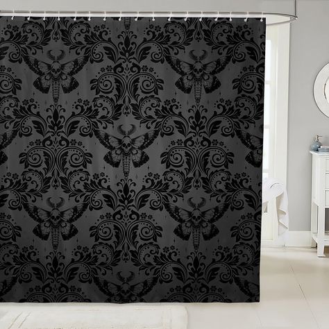 PRICES MAY VARY. Material: made of 100% polyester fabric, waterproof, lightweight, machine washable Measurements: 72" wide x 72" long. The generous size is sure to fit most bathtubs and shower stalls. Each curtain contains 12 C-shaped hooks and is easy to install Design: Various style theme design and clear image make the bathroom full of color and fun with digital printing technology Function: Use at your home, bathroom, apartment, hotel, camper, RV, dorm room, school shower, athletic club, gym Shower Curtain Vintage, Dark Academia Bathroom, Goth Bathroom Decor, Victorian Bathroom Accessories, Goth Bathroom, Gothic Bathroom, Girl Bathroom, Shower Stalls, Goth Vintage