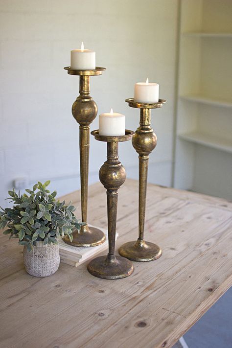 Brass candlesticks decor