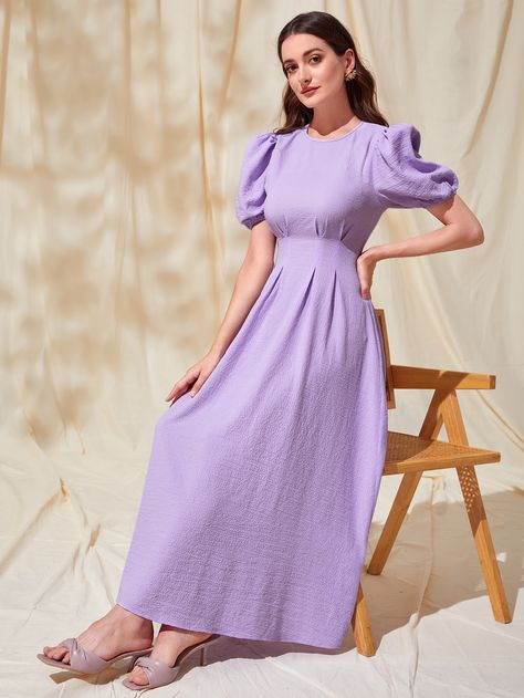 Frock Models, Frock Dress, Guest Attire, Purple Outfits, Lilac Purple, One Piece Dress, Solid Dress, Women Dresses, Purple Dress