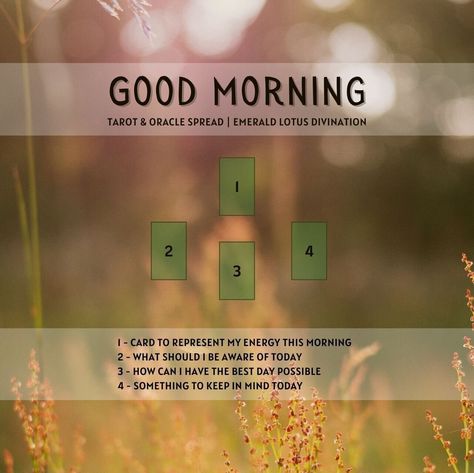 Morning Tarot Spread, Morning Tarot, 3 Card Tarot Spread, Tarot Card Layouts, Oracle Card Spreads, Tarot Reading Spreads, Free Tarot Cards, Tarot Interpretation, Tarot Cards For Beginners