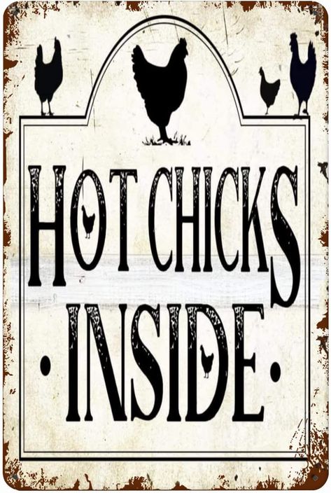 AmazonSmile : Litinsign Chicken Signs For Kitchen Hot Chicks Inside Sign For Chicken Coop Funny Chicken Coop Horizontal Sign Aluminum Hen House Sign For Outdoor Indoor 6X8 Inches White : Patio, Lawn & Garden Funny Chicken Coop, Signs For Kitchen, Cute Chicken Coops, Chicken Coop Decor, Chicken Shed, Raising Chicks, Backyard Chicken Coop Plans, Chicken Nesting Boxes, Chicken Coup