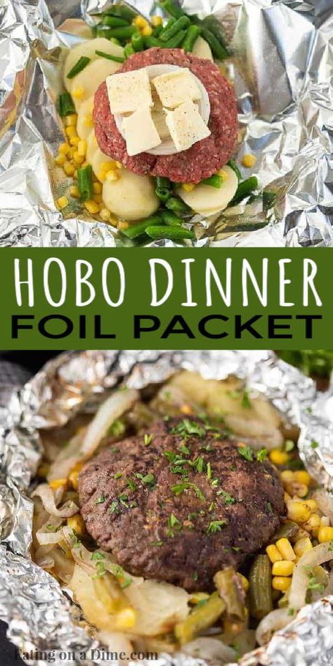 Hobo Dinner Foil Packets, Dinner Foil Packets, Hobo Dinner Recipes, Hobo Dinner, Hobo Dinners, Foil Pack Dinners, Foil Packet Dinners, Foil Pack Meals, Foil Dinners