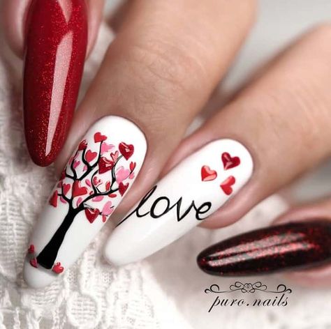 10 Fabulous Heart Nail Designs To Recreate Or Press On - Emerlyn Closet Romantic Nails, Valentine Nails, Valentines Nail Art Designs, Heart Nail Designs, Valentine Nail Art, February Nails, Trendy Nail Art Designs, Nail Designs Valentines, Nail Art Designs Diy