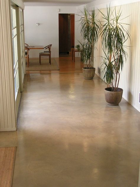 Concrete Hallway - Modern - Hall - Los Angeles - by Quality Concrete Floor Leveling Inc. | Houzz Concrete Hallway, Concrete Floor Leveling, Finished Concrete Floors, Self Leveling Floor, Floor Leveling, Concrete Stain Colors, Hallway Pictures, Modern Hall, Acid Stain