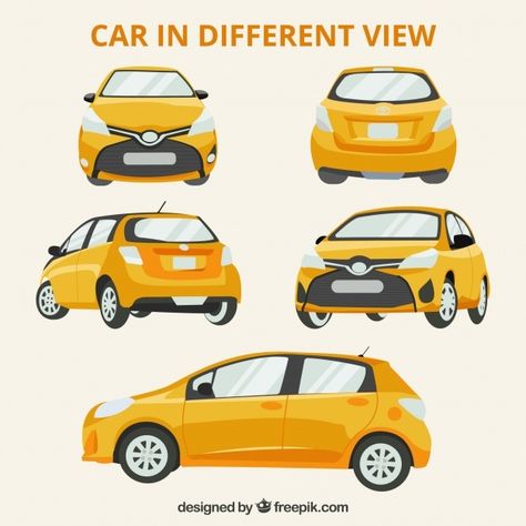 Different views of modern car Free Vecto... | Free Vector #Freepik #freevector #car #travel #design #colorful Storyboard Examples, Traffic Management, Storyboard Ideas, Storyboard Illustration, Car Prints, The Artist Movie, Props Art, Background Images For Editing, Car Vector