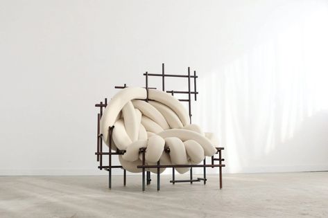 In New York's Walker Tower, Galerie Philia’s Design Exhibition Presents Sculptural Works Of Art - IGNANT Loft Style Apartments, Pastel Bedroom, White Chair, Loft Style, Eames Lounge Chair, Interior Furniture, Unique Furniture, 인테리어 디자인, Chair Design