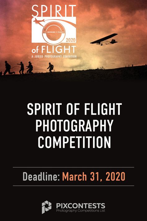 Deadline: March 31, 2020. Entry Fee: $25. Prizes: publication in the journal, participation in the online exhibition.  The Museum of Flight invites entries for a special juried exhibition at the Museum opening to the public May 30, 2020. The exhibition will be comprised of 35 photographs and displayed in the T.A. Wilson Great Gallery.  This call is open to all photographers.  #SpiritofFlight #photoсontest #photo #contest #photography #art #award #competition #pixcontests Photography Competition, Photography Exhibition, Photography Competitions, The Exhibition, Photography Art, Photo Contest, The Public, Flight, Photographer