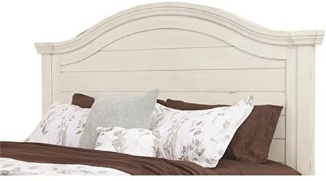 Wood Panel Headboard, Headboard Wood, Arched Headboard, Farm House Colors, Slatted Headboard, White Headboard, White King, Garden Route, Queen Headboard