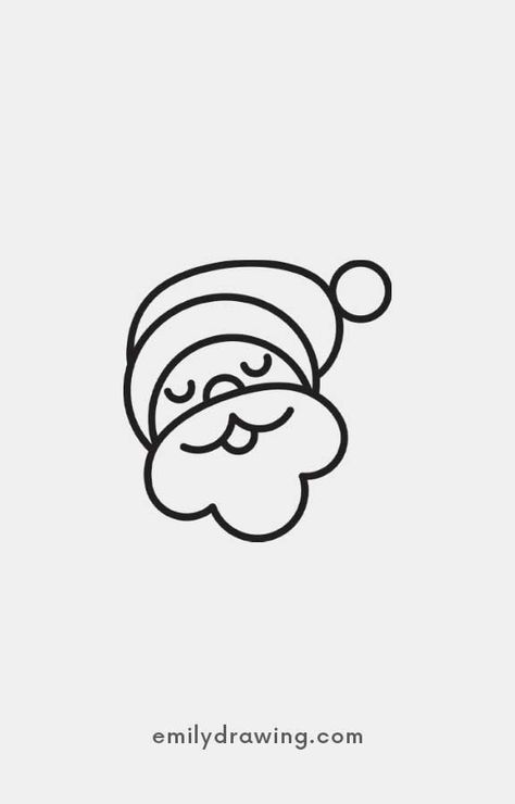 Learn to draw a simple Santa face with this easy-to-follow minimalistic design. Great for holiday doodles and creative projects. Santa Easy Drawing, Simple Santa Drawing, Cute Christmas Drawings Easy, Santa Claus Drawing Easy, Practice Drawing Hands, Santa Drawing, Holiday Doodles, Santa Claus Drawing, How To Draw Santa