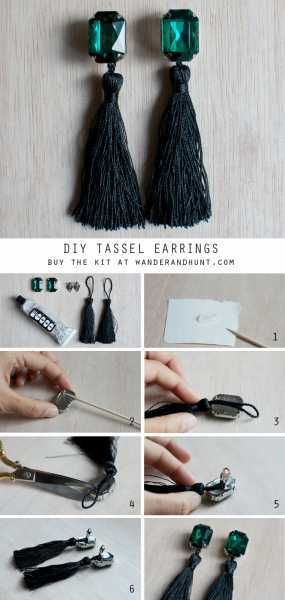 I have ongoing issues with my earring holes so when I came across these Clip on Earrings I was like WOW! Wander and Hunt share the tutorial to make these beautiful earrings. This is what you will n… Anting Manik, Diy Ombre, Earring Kit, Trendy Jewerly, Silk Thread Jewelry, Diy Tassel, Earrings Diy, Tassel Jewelry, Jewerly Diy