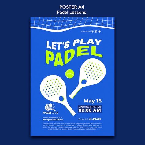 Padel Tournament Poster, Sport Magazine Design, Playful Poster Design, Padel Tournament, Tennis Poster, Tennis Posters, Tennis Art, Sports Design Ideas, Paddle Ball