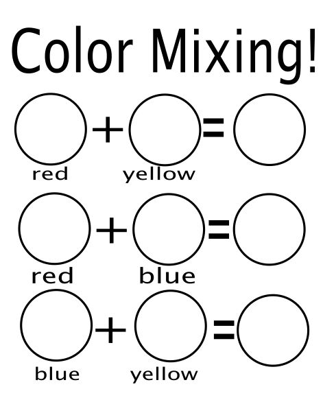 Color-mixing Worksheet Printable Art Circle Time Activities, Color Unit Kindergarten, Color Mixing Printable, Color Wheel For Preschoolers, Color Wheel Kindergarten, Color Wheel Activities For Kids, Color Theory Kindergarten, Color Theory Activities, Color Lesson Plans For Preschool