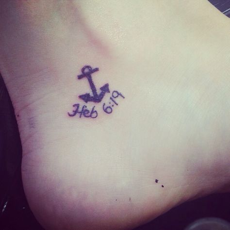 Small tattoo on my ankle. "Hope is the anchor to the soul" Hebrews 6:19 in my mom's handwriting by David Restrepo (Tobi's Tattoo) Fort Collins, CO) ~Hope Jeffers Hebrews 6 19 Tattoo, Hope Anchors The Soul Tattoo, 19 Tattoo, Prov 31, Small Anchor, Hebrews 6, Ankle Tattoos For Women, Anchor Tattoos, Best Tattoos For Women