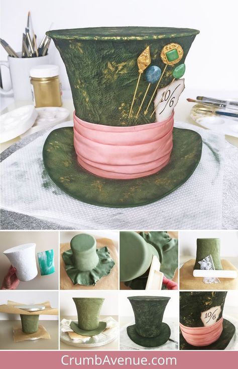 Alice In Wonderland Cake Topper, Mad Hatter Cake, Alice In Wonderland Crafts, Alice In Wonderland Cake, Alice In Wonderland Diy, Alice In Wonderland Decorations, Wonderland Cake, Alice In Wonderland Tea Party Birthday, Alice In Wonderland Cakes