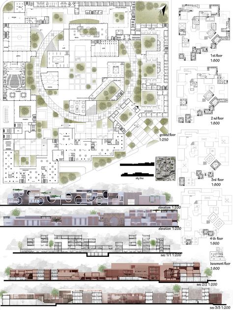 rehabilitation center for street children on Behance Rehabilitation Centre Architecture, Cultural Center Architecture, Rehabilitation Center Architecture, Architecture Photography Buildings, Street Children, Spatial Analysis, Renovation Architecture, Revit Architecture, Architecture Sketchbook