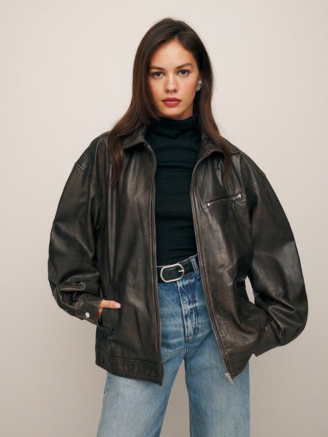 Pre-Order Veda x Ref Marco Leather Bomber Pitstop | JACKET | VEDA Soft Boyfriend, Leather Jacket Outfits, Distressed Leather, Fall Winter Outfits, Outfits Casuales, Outfits Aesthetic, Jacket Outfits, Fashion Inspo Outfits, Pre Order