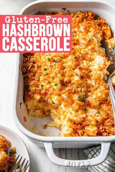 Gf Hashbrown Casserole, Gluten Free Hashbrown Casserole Recipes, Gluten Free Hash Brown Casserole, Gluten Free Dairy Free Hashbrown Casserole, Gluten Free Cheese Potatoes, Gluten Free Cheesy Hashbrown Casserole, Gluten Free Potluck Dishes, Gluten Free Dinner For A Crowd, Gluten Free Potato Casserole