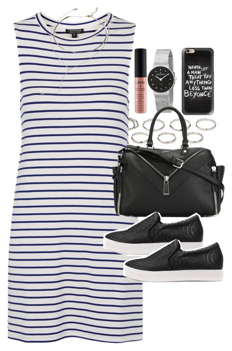 "Outfit with a striped dress for summer" by ferned ❤ liked on Polyvore featuring Akira, Skagen, NYX, Topshop, Diesel, Casetify and Forever 21 Capsule Wardrobe Shoes, Black Diva, Dress For Summer, Skagen, Dress For Success, Wardrobe Style, Navy Dresses, Dresses Black, Clothing Ideas