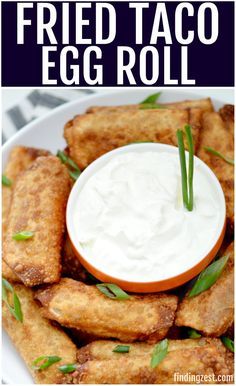 Game day is even better with these taco egg rolls! Everyone will love a hearty snack and it is easier to make than you think. This game day appetizer will be a slam dunk, home run or touchdown with all taco lovers. (ad) #WinTheCrowdWM #gameday #eggrolls #snackrecipes #taco #appetizerideas #appetizers Easy Egg Roll Recipes, Taco Egg Rolls, Breakfast Egg Rolls, Fried Tacos, Homemade Egg Rolls, Hearty Snacks, Mexican Appetizers, Game Day Appetizers, Egg Roll Recipes