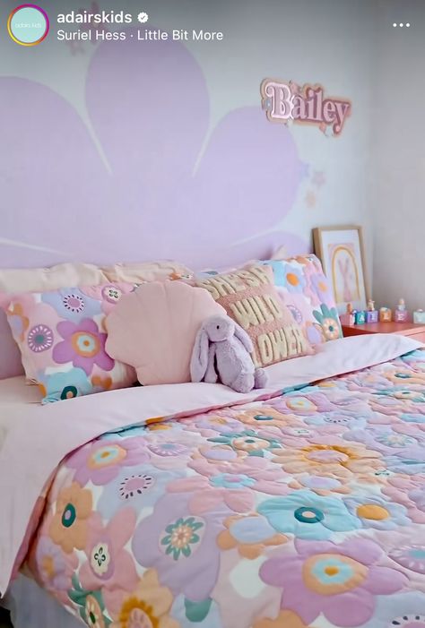 Pastel Girls Room Bedroom, Groovy Girls Room, Pink Toddler Rooms, Groovy Bedroom, Groovy Room, Kids Rooms Inspo, Kids Shared Bedroom, Toddler Girl Room, Kids Bedroom Inspiration