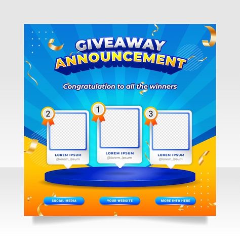 Winner Social Media Post, Contest Winner Poster, Winner Announcement Design, Winner Announcement Poster, Announcement Pubmat, Congratulations Pubmat, Winner Poster Design, Giveaway Announcement Design, Giveaway Poster Design