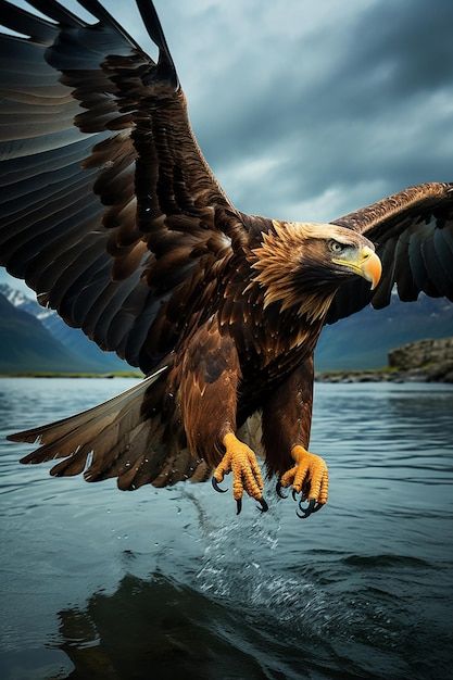 Illustration D'aigle Majestueux Fond D'é... | Premium Photo #Freepik #photo #aigle #aigle-americain #aigle-royal #flying-eagle Eagle Images Hd, Golden Eagle Flying, American Eagle Art, Eagle Photos, Aigle Royal, Eagle Flying, Eagle Images, Eagle Pictures, Flying Eagle