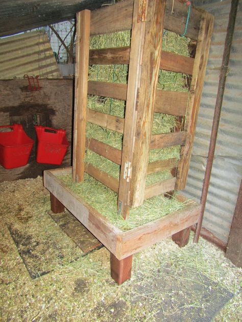 Lean To Goat Shelter, Animal Feeders Diy, Carport Hay Storage, Diy Goat Stalls, Ibc Tote Hay Feeder, Covered Hay Feeder For Horses, Small Hay Storage, Diy Hay Storage Ideas, Goat Diy Projects