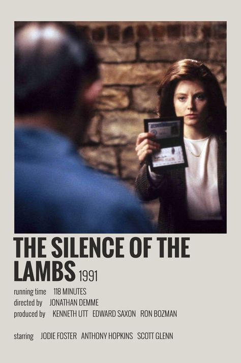 Minimalist Polaroid Poster, The Silence Of The Lambs, Indie Movie Posters, Silence Of The Lambs, Iconic Movie Posters, Movie Card, Film Posters Minimalist, Polaroid Poster, Film Posters Vintage