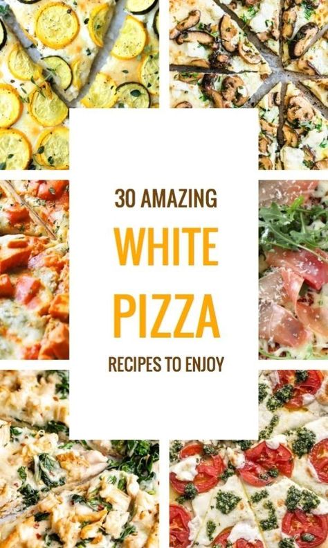 White Sauce Pizza Recipe, White Chicken Pizza, Pizza Blanca, Homemade White Sauce, White Pizza Sauce, White Pizza Recipes, Creative Pizza, Garlic Pizza, Chicken Pizza Recipes