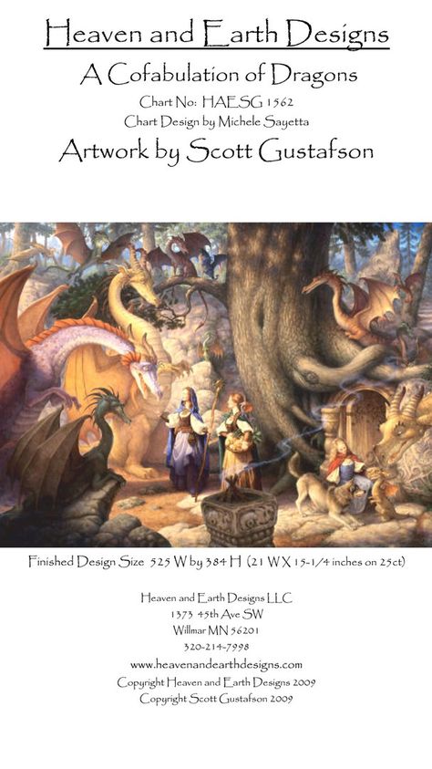 Scott Gustafson, Heaven And Earth Designs, Dragon Cross Stitch, Earth Design, Heaven And Earth, Chart Design, Cross Stitch Patterns Free, Heaven On Earth, Cross Stitch Patterns