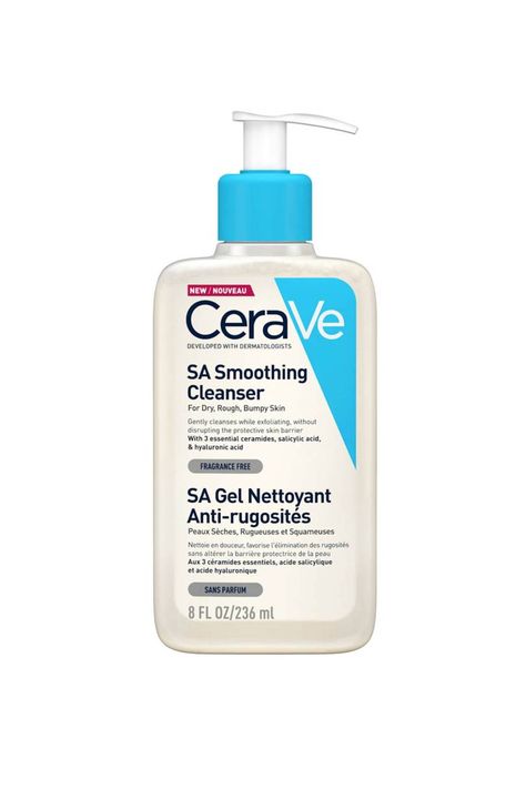 Cerave Sa Smoothing Cleanser, Cerave Cleanser, Salicylic Acid Cleanser, Rough Bumpy Skin, Bumpy Skin, Hydrating Cleanser, Peter Thomas Roth, Facial Cleansers, Body Cleanser