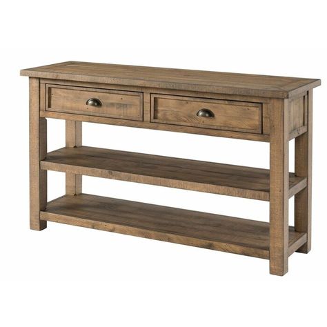 Benjara Coastal Style Rectangular Wooden Console Table With 2 Drawers, Brown | Perigold Sofa Console Table, Natural Sofas, Sofa Console, Wooden Console Table, Wooden Console, Into The Wood, Flat Panel Tv, Wood Sofa, Wood Console Table