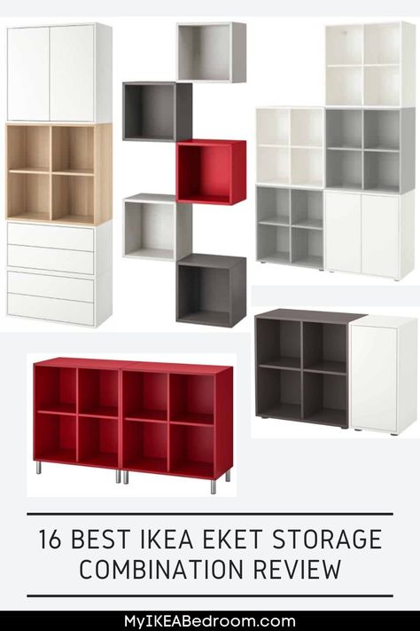 Best IKEA EKET Storage Combination: The higher storage has become an important matter for every home because there is a never-ending list of belongings to be taken care of. So, if you need storage, there can be nothing better than using the EKET storage combinations by IKEA. Ikea Eket Cube Shelf Ideas, Eket Ideas Ikea, Ikea Eket Combination, Eket Shelves Ideas, Ikea Eket Cube Ideas, Eket Ikea Tv Wall, Ikea Eket Office, Ikea Eket Kids Room, Eket Office