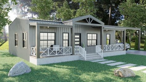 Small House Layout Barndominium House Plans, Modern Cottage House Plans, Container Home Designs, Mobile Home Exteriors, Barndominium House, Tiny House Big Living, Barndominium Plans, House Big, Small House Layout