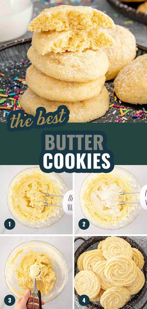 Butterless Cookies Recipes, Drop Butter Cookies, Recipe For Butter Cookies, Simple Butter Cookies, Butterball Cookies Recipe, How To Make Butter Cookies, Homemade Butter Cookies, Homemade Cookies From Scratch, Soft Butter Cookies Recipe