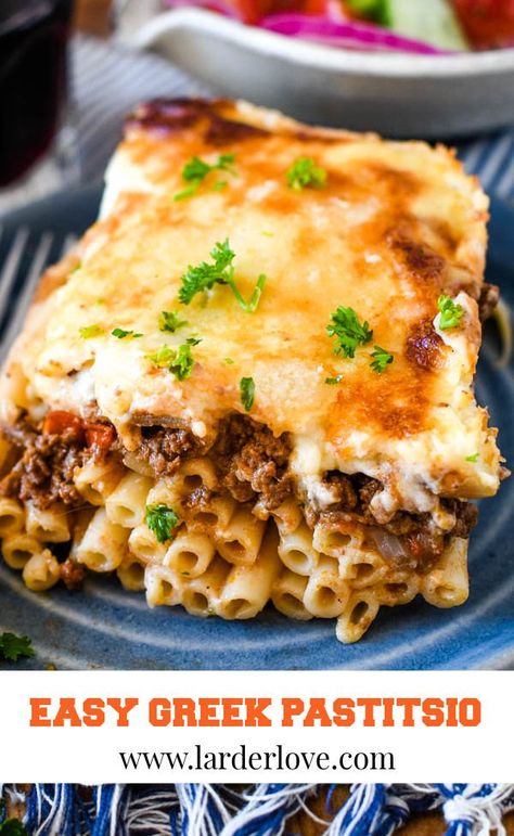 Pastichio Recipe, Greek Goodness, Greek Pastitsio, Greek Lasagna, Greek Recipes Authentic, Greek Foods, Greek Dinners, Store Cupboard, Greek Pasta