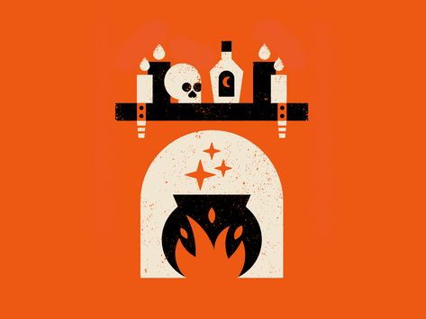 Vectober 14: Mantle by Alaina Johnson on Dribbble Halloween Logo, Halloween Social, Illustration Story, Halloween Flyer, Magic Design, Motion Design Animation, Halloween Illustration, Halloween Poster, Season Of The Witch