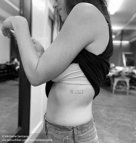 Coordinates of a loved place in NY Gps Coordinates Tattoo, Best Rose Tattoo, Rose Tattoo Ideas, Lake Tattoo, Coordinates Tattoo, Best Rose, Nyc Tattoo, Map Tattoos, Explore Tattoo