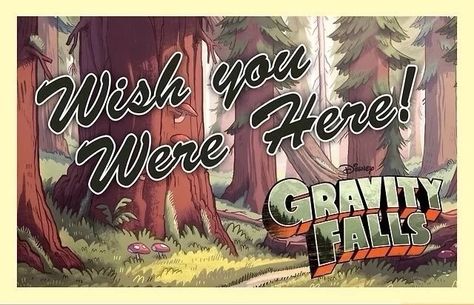 Best postcard ever Ra Ideas, Gravity Falls Art, 9th Birthday Parties, Big Words, Wish You Were Here, Disney Shows, Winter Break, Wish You Are Here, Fall Party