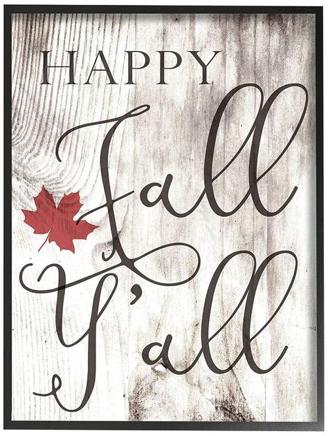 The Stupell Home Decor Collection Happy Fall Y'All Typography Sign Oversized Framed Giclee Texturized Art, 16 x 20 #decor #sign #fall #happy #rustic #home  #Sponsored, #Promotion, #PaidAd, #ad, #affiliatelink Fall Displays, Diy Wood Signs, Wall Art Plaques, Happy Fall Y'all, Lithograph Print, Stupell Industries, Sign Wall, Wall Plaque, It's Fall