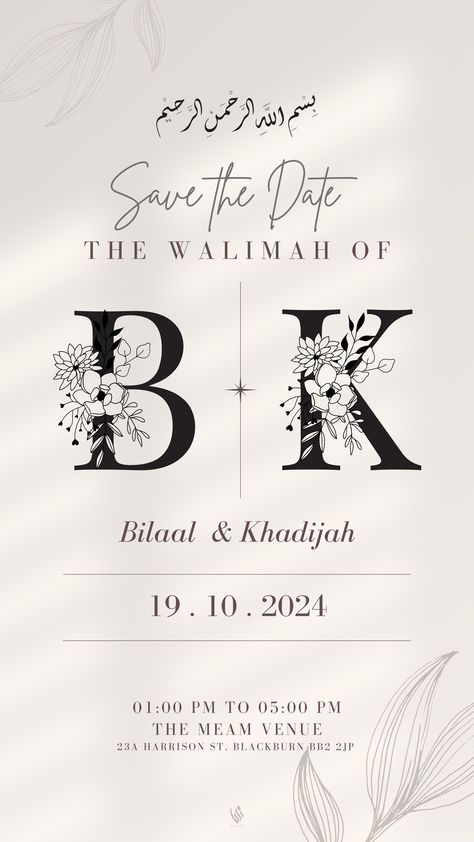 Browse over 1200+ Wedding Invitation template that fits your style. Romantic, elegant, vintage, modern, indian, retro or rustic. #weddinginvitation #invitationtemplate #invitationdesign Simple Wedding Cards Invitation, Islamic Engagement Invitation Cards, Wedding Classic Theme, Wedding Whatsapp Invitation, Invitation Engagement Design, Wedding Guest Invitation, Nikkah Invitation Cards Template, Wedding Invitation Digital Design, White Invitation Card Template