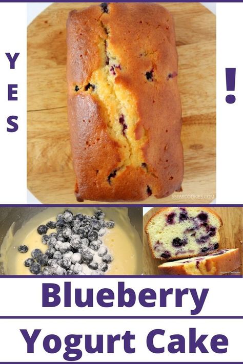 If you are looking for the perfect blueberry yogurt cake 5 star cookies has the recipe for you.Yes, the best blueberry yogurt cake. It can be breakfast, lunch or dinner. Enjoy and share this amazing recipe. #blueberry #cake #5starcookies #lunch #breakfast Blueberry Yogurt Cake, Bun Recipes, Greek Yogurt Cake, Blueberry Bread Recipe, Yogurt Bread, Blueberry Pound Cake, Blueberry Yogurt, Star Bread, Blueberry Breakfast Cake