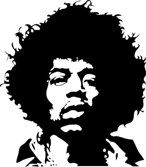 Jimi Hendrix Tattoo, Jimi Hendrix Quotes, Jimi Hendrix Art, Face Stencils, Trash Polka Tattoo, Doodle Tattoo, Hip Hop Art, Silhouette Stencil, Music Tattoos