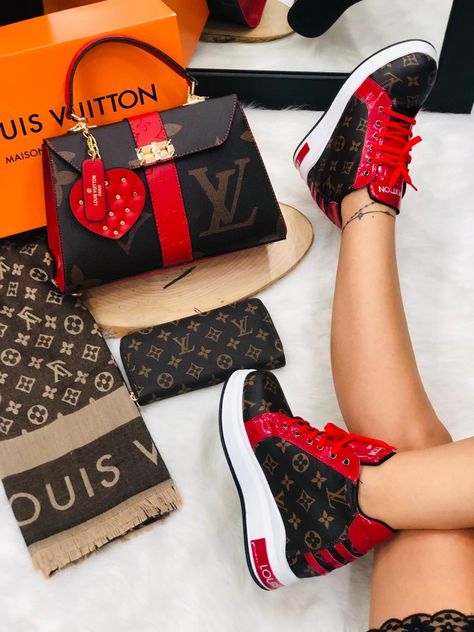 Extra Cool Louis Vuitton Sneakers And Handbag  / Only Me 💋💚💟💖✌✔👌💙💚 xoxo Louis Vuitton Bag Outfit, Vuitton Outfit, Louis Vuitton Shoes Sneakers, Louis Vuitton Shoes Heels, Louis Vuitton Sneakers, Women Footwear, Footwear For Women, Shoes Outfit Fashion, Ladies Sandals