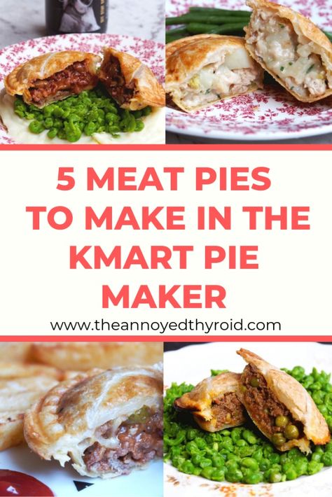 5 Meat Pies To Make in the KMart Pie Maker | The Annoyed Thyroid Pie Maker Recipes, Beef And Mushroom Pie, Mini Pie Maker, Mini Pie Recipes, Thyroid Recipes, Meat Pie Recipe, Beef Meals, Waffle Maker Recipes, Pie Maker