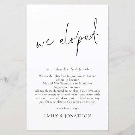 We Eloped, Marriage Announcement, Elopement Announcement, Postcard Invitation, Wedding Announcement, Wedding Party Supplies, Courthouse Wedding, Looking Forward To Seeing You, Elopement Wedding