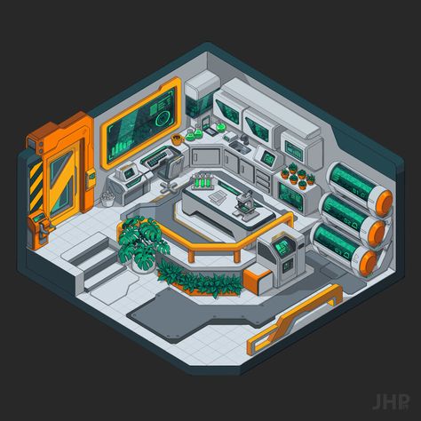 Sci Fi Laboratory Concept Art, Futuristic Laboratory, Sci Fi Laboratory, Sci Fi Room, Scifi Environment, Sci Fi Games, Sci Fi Props, Spaceship Interior, Space Ship Concept Art