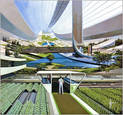 Meet Syd Mead, the Artist Who Illustrates the Future - Curbedclockmenumore-arrow : Syd Mead, Futurisme Retro, 70s Sci Fi Art, Futuristic City, Future City, Science Fiction Art, Grid Design, City Architecture, Retro Futuristic